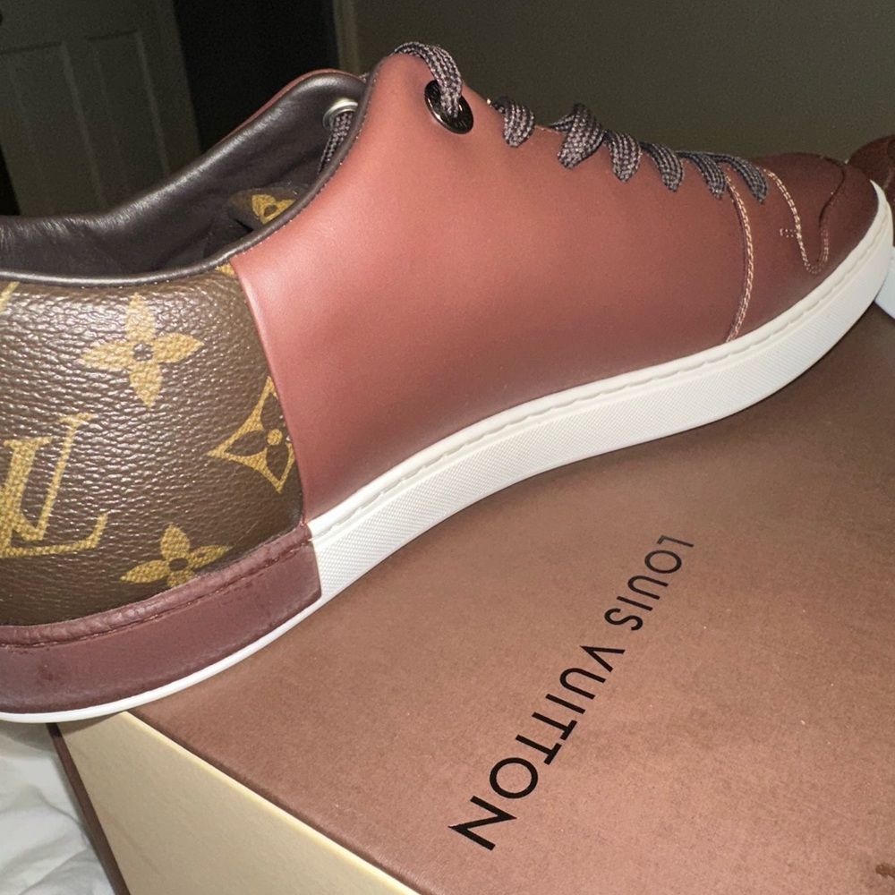 Louis Vuitton Brown and Gold Sneakers - Picture 5 of 10